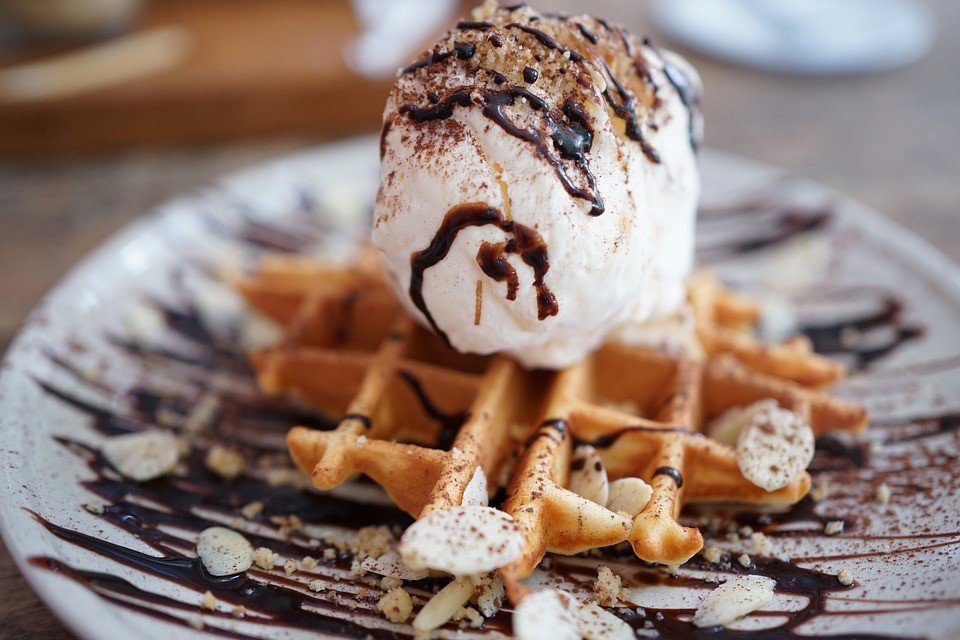 Waffle, Sweets, Ice Cream, Sweet, Delicious