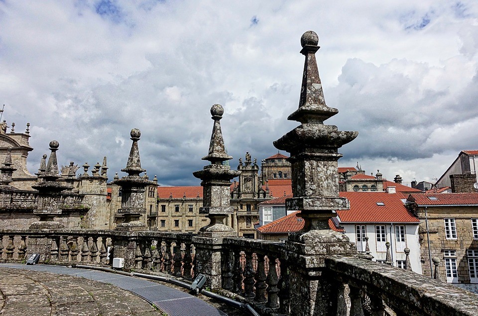 Santiago De Compostela, Cathedral, Rooftop, Fence